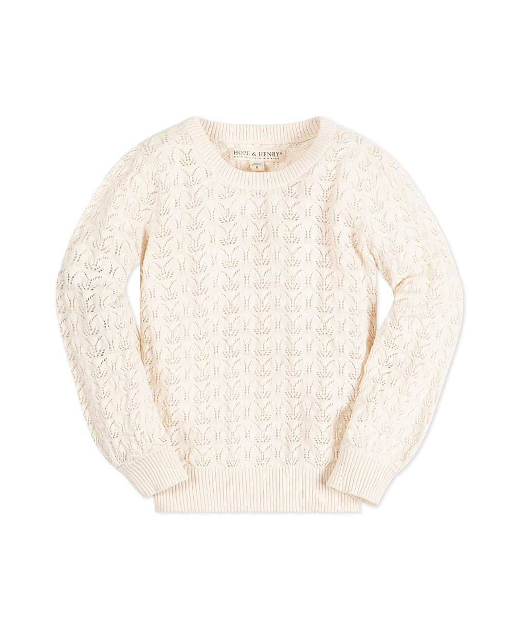 Детский свитер Hope & Henry Long Balloon Sleeve Pointelle Pullover