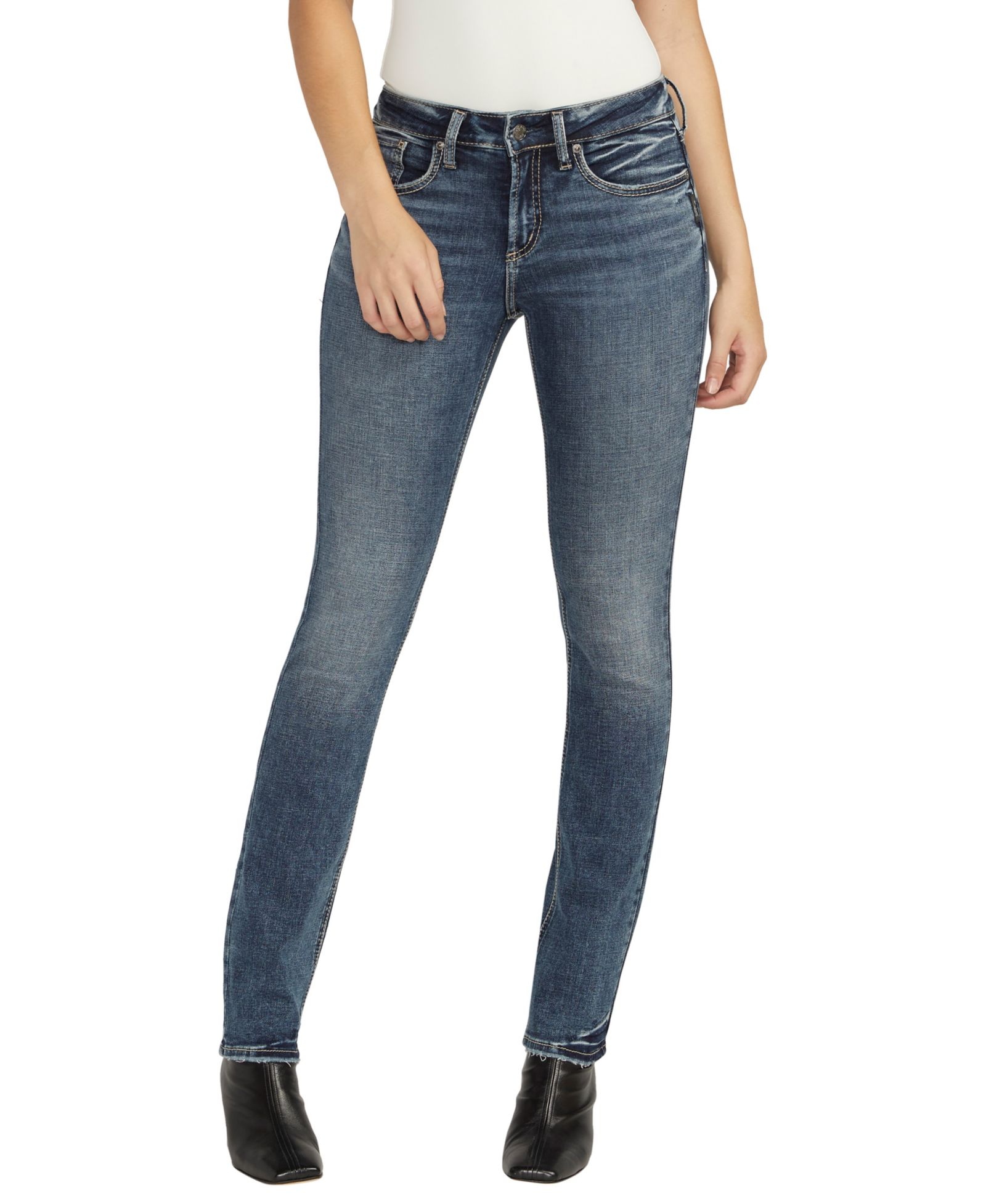 Джинсы Silver Jeans Co. Women's Suki Mid Rise Straight Leg