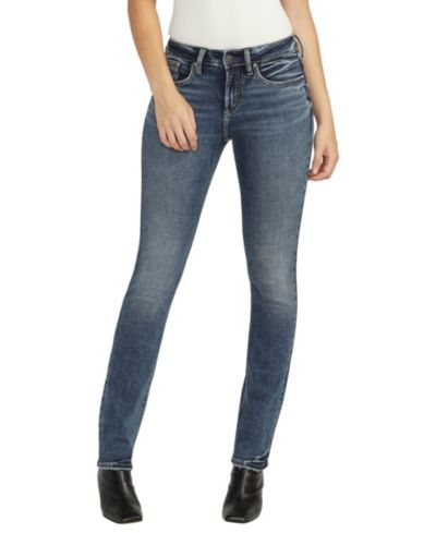 Silver Jeans Co. Women's Suki Mid Rise Straight Leg Jeans