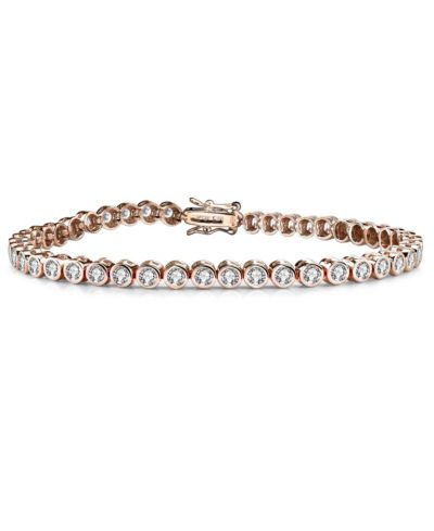 Rachel Glauber Cubic Zirconia Round Bezel 3mm Set Plating Options Bracelet