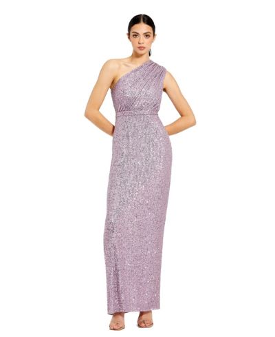 Mac Duggal Женский Ieena Sequined Ruched One Shoulder Gown
