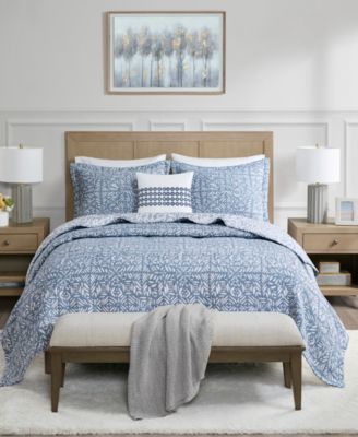 Madison Park Signature Harmony Oversized Reversible Matelasse 4 Piece Coverlet Set, King/California King