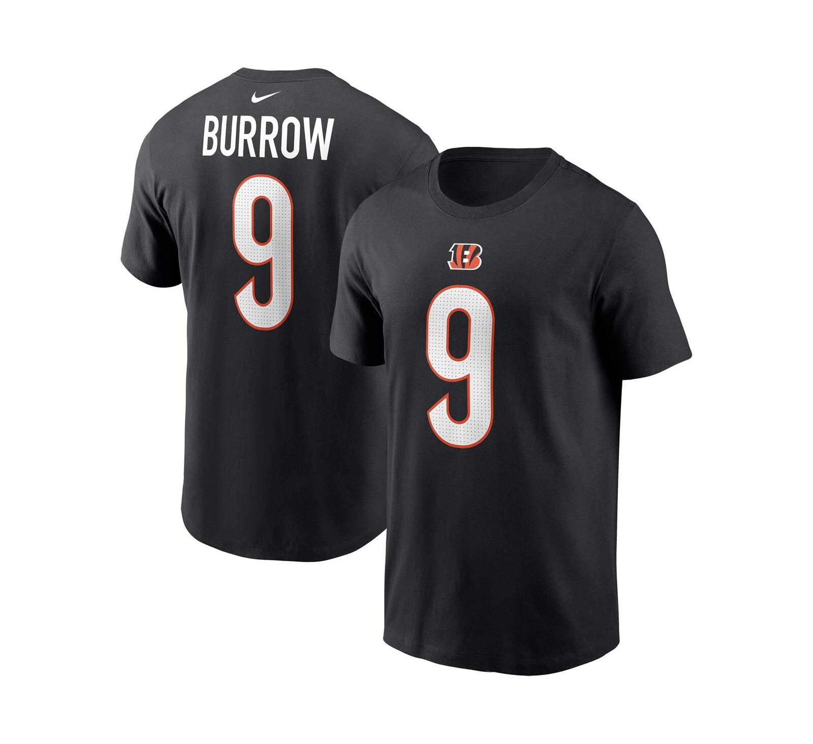 Men's Nike Joe Burrow Black Cincinnati Bengals Player Name and Number T-shirt