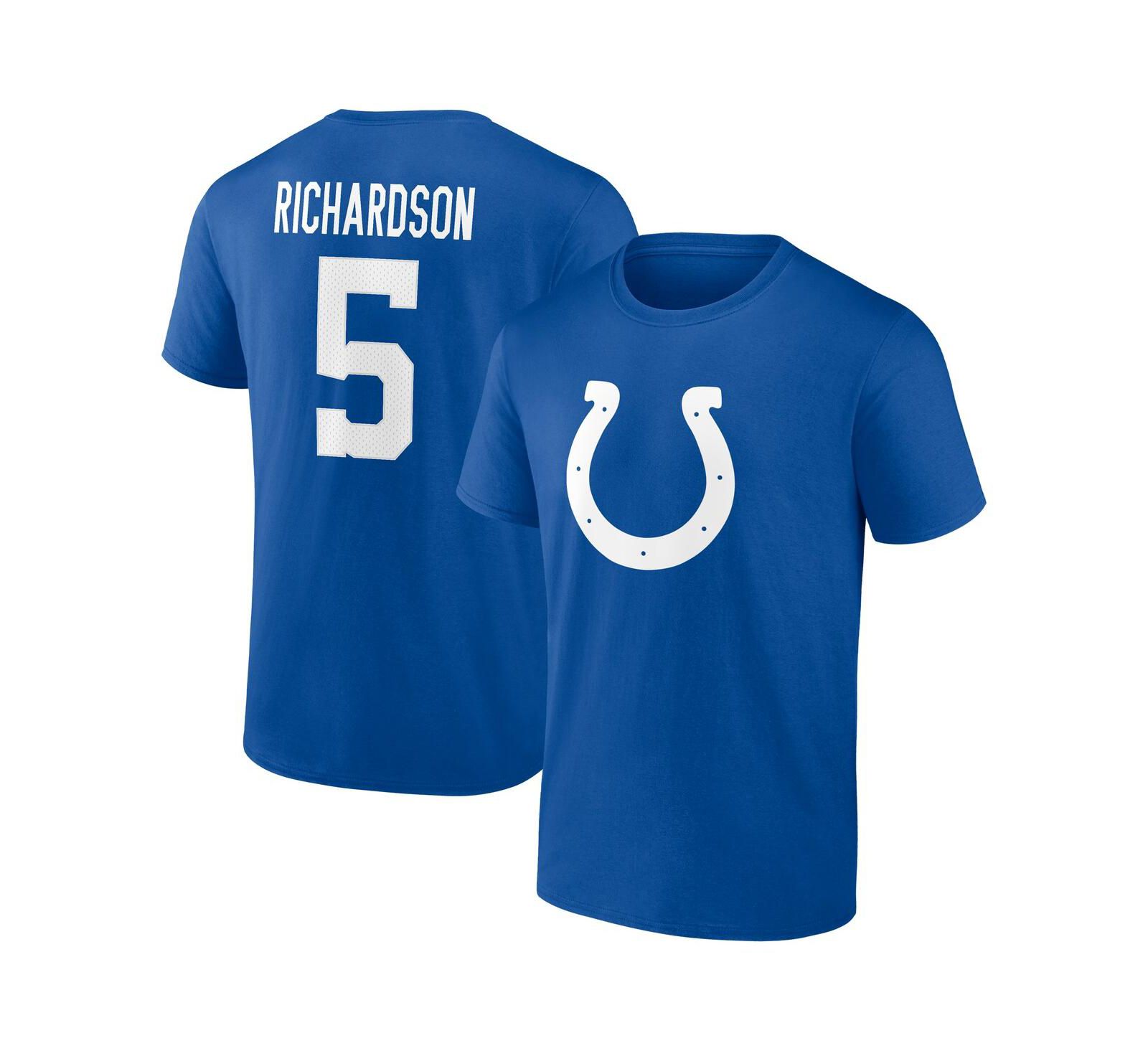 Men's Fanatics Anthony Richardson Royal Indianapolis Colts 2023 NFL Draft First Round Pick Icon Name and Number T-shirt