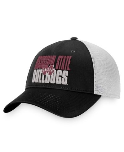 Мужская кепка Top of the World Black, White Mississippi State Bulldogs Trucker Snapback