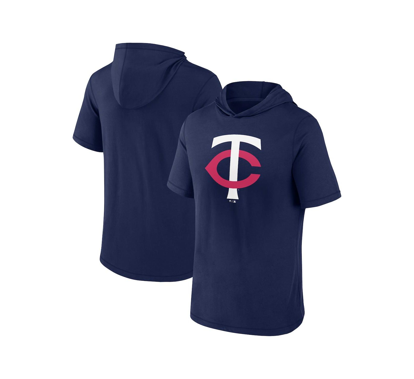 Мужская темно-синяя футболка-худи Fanatics Minnesota Twins с коротким рукавом