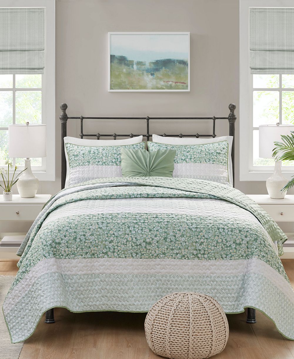 Madison Park Caralie Seersucker 4-Pc. Quilt Set, King/California King