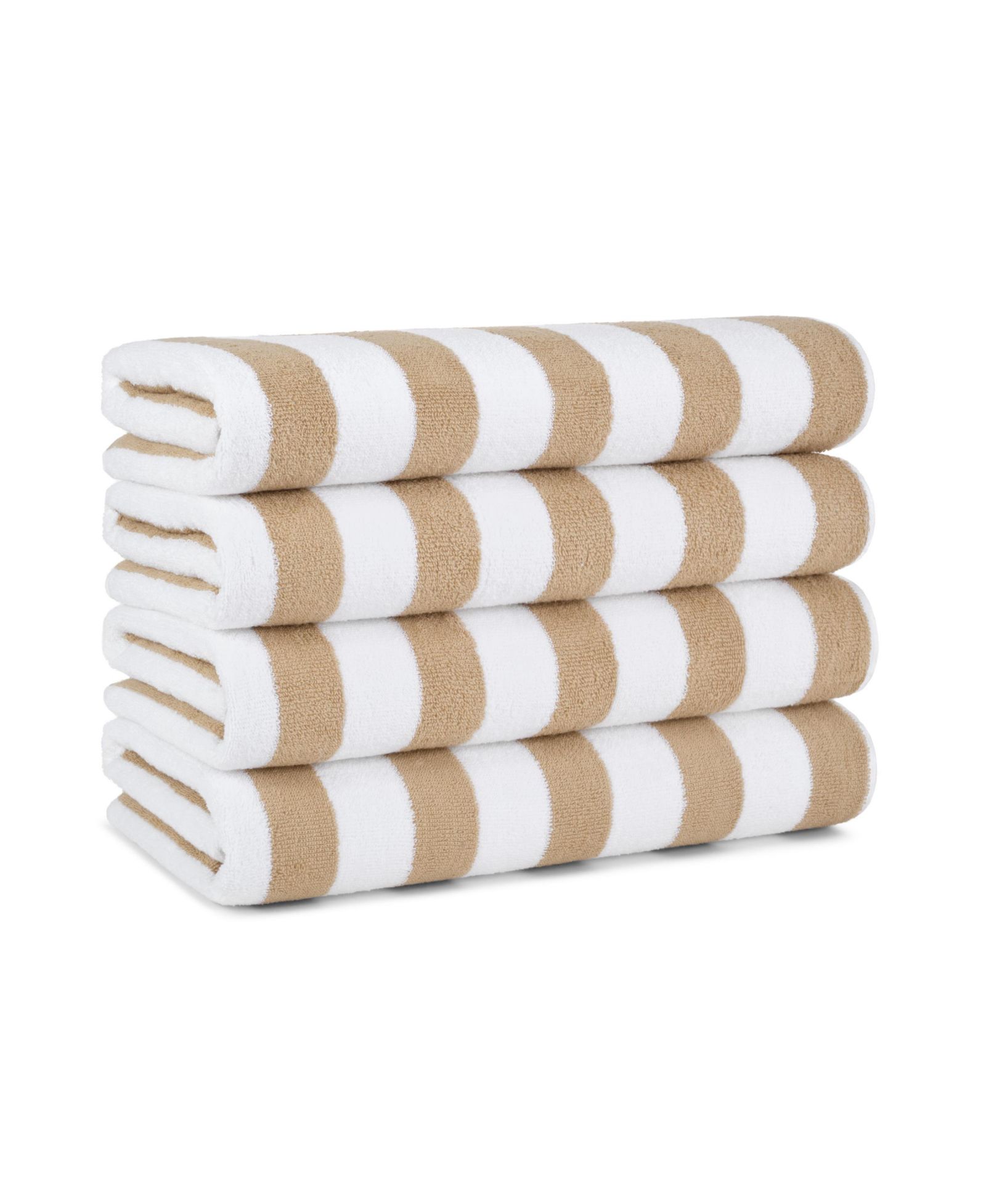 Arkwright Home Cali Cabana Striped Soft Cotton 4 Pack Beach Towels, 30x60 in