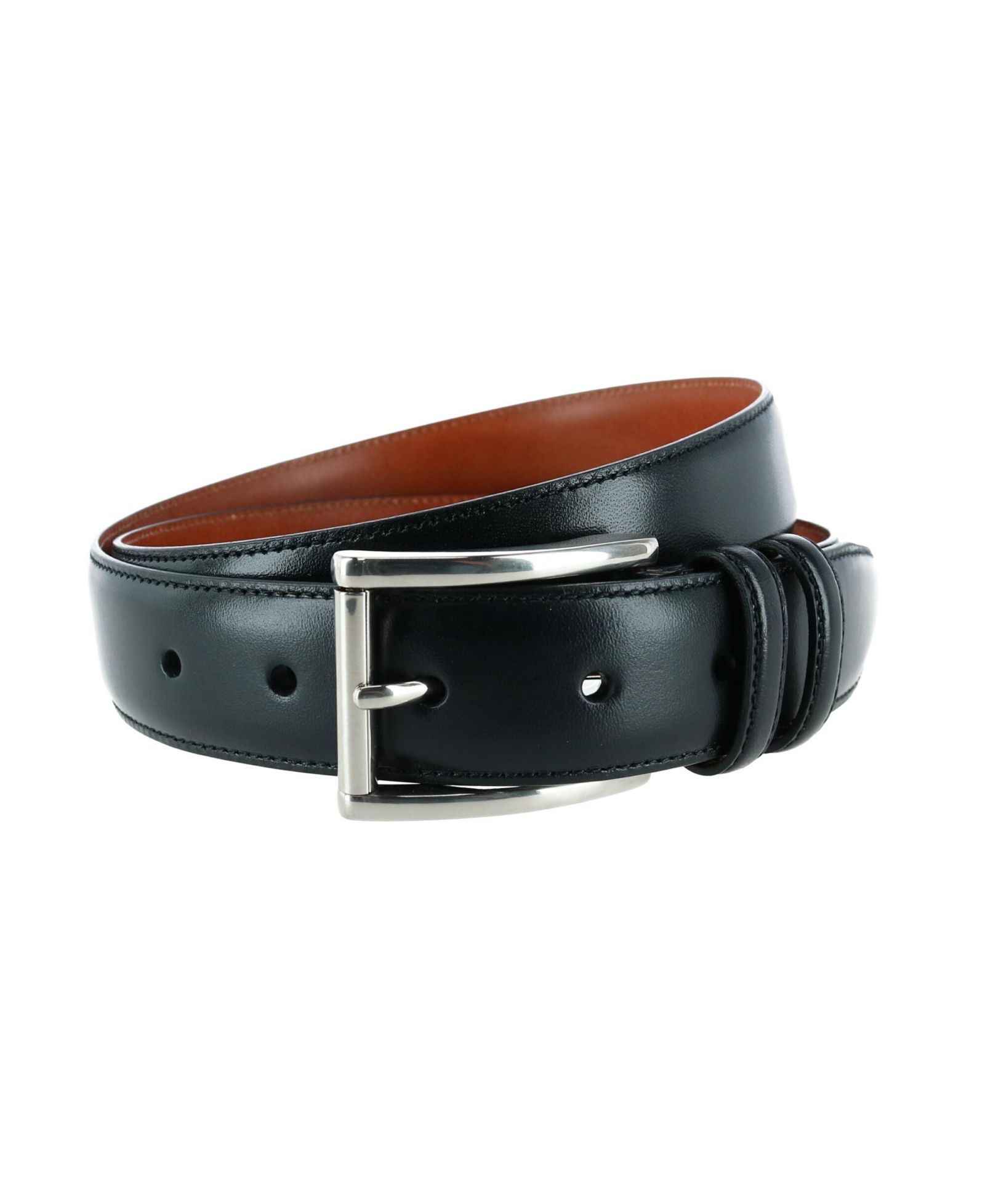 TRAFALGAR Men's Lorenzo 32mm Dropped Edge Leather Dress Belt