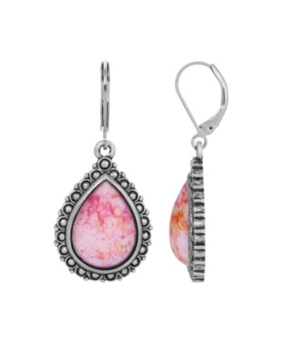 2028 Glass Silver-Tone Teardrop Earrings