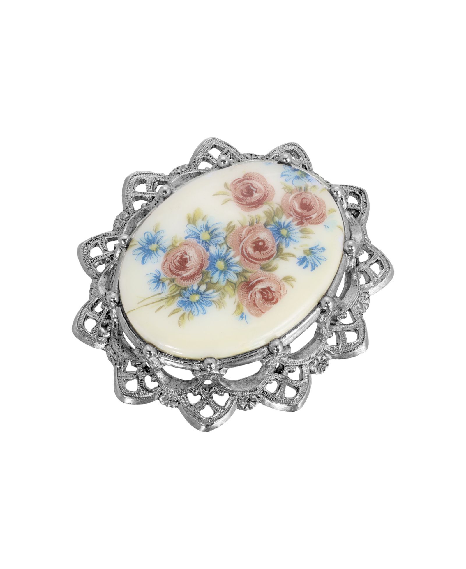 Брошь 2028 Glass Oval Floral