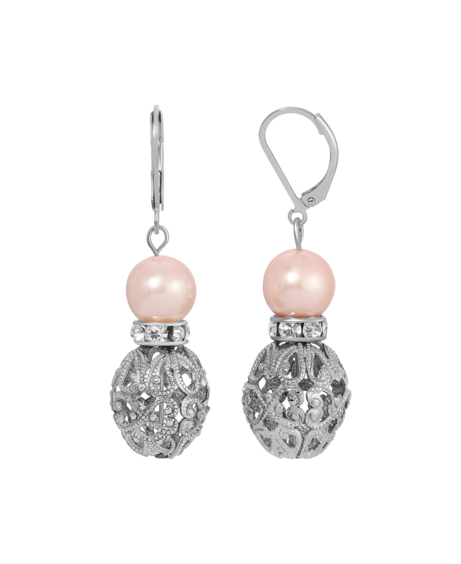 Серьги 2028 Crystal Acrylic Filigree Bead Drop