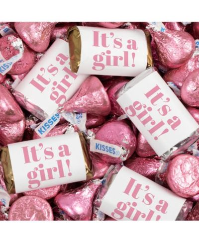 Just Candy It's a Girl Baby Shower Candy Party Favors Miniatures & Pink Kisses, 124 Pieces