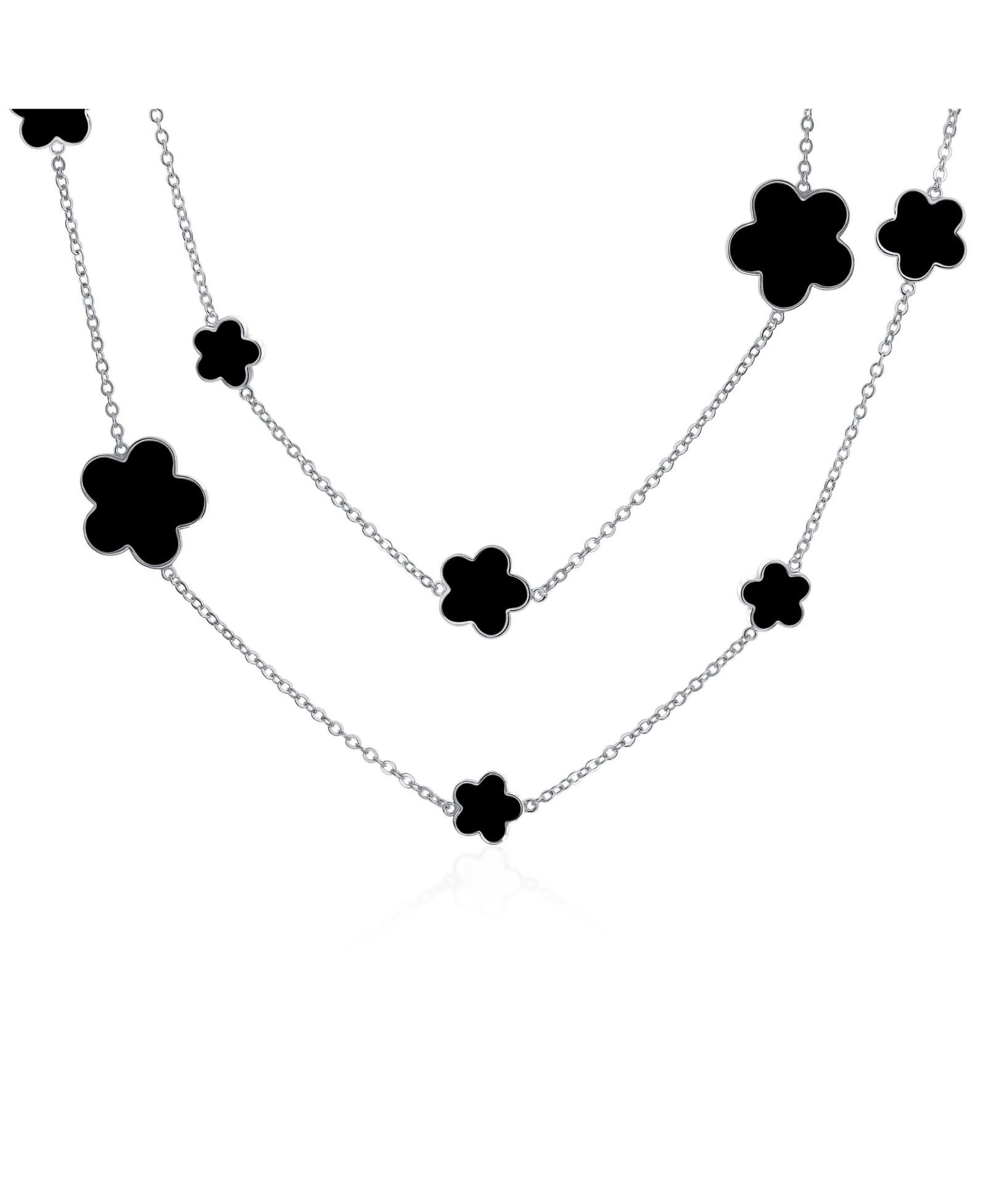 Bling Jewelry ожерелье с эмалевыми цветами, Rose Gold Plated