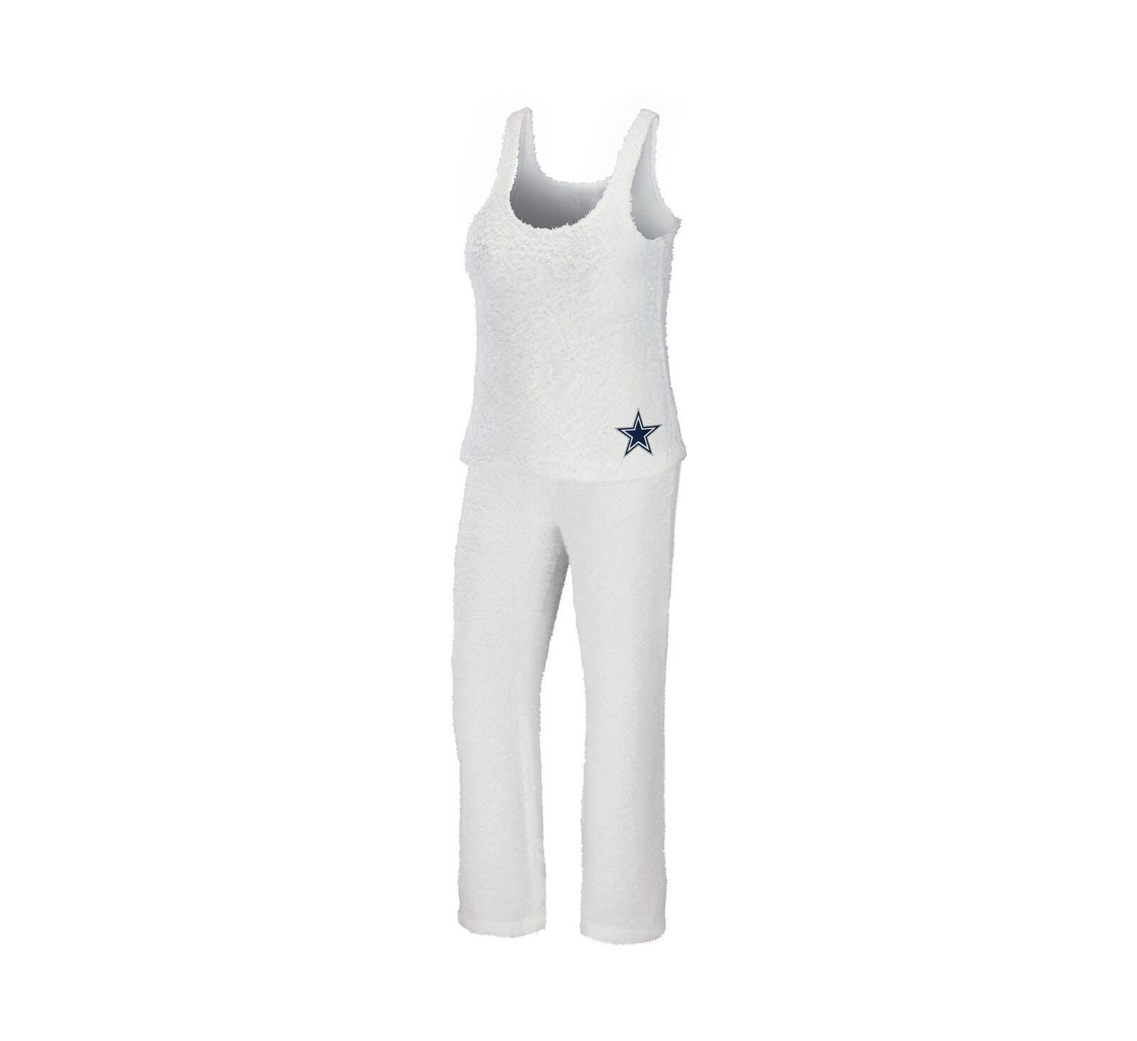 Женский комплект WEAR by Erin Andrews Cream Dallas Cowboys Plus Size: топ с вырезом Scoop Neck и брюки