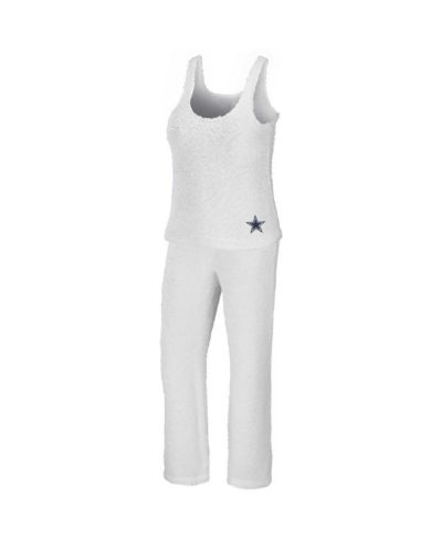 Women's WEAR by Erin Andrews Cream Dallas Cowboys Cozy Scoop Neck Tank Top and Pants Sleep Set