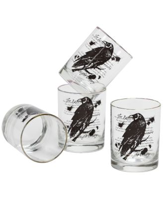 Culver набор стаканов DOF Spooky Raven, 14-Ounce 22 Carat Gold-Tone Rim, 4 шт.