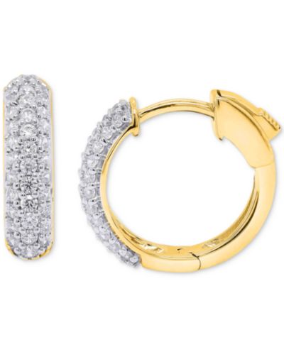 Серьги-кольца Forever Grown Diamonds Lab Grown Diamond Pavé в серебре или позолоченном серебре