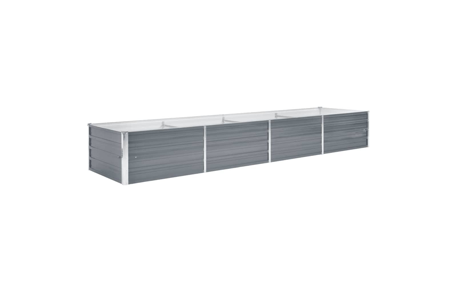 Приподнятая грядка vidaXL из оцинкованной стали, 126.0 x 31.5 x 17.7 in