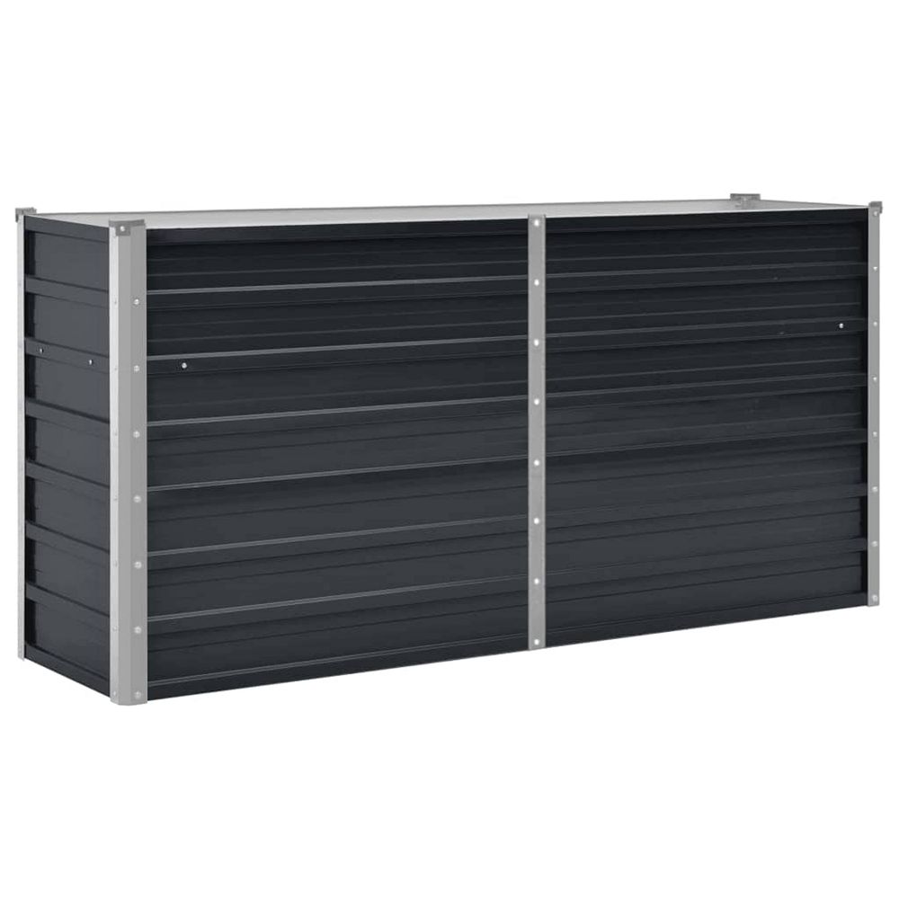 Приподнятая садовая грядка vidaXL, антрацит, 63"x15.7"x30.3", оцинкованная сталь