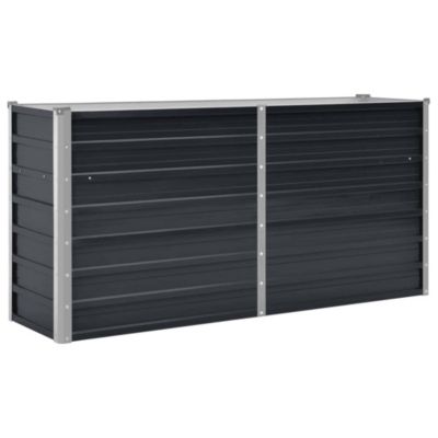 Приподнятая садовая грядка vidaXL, антрацит, 63"x15.7"x30.3", оцинкованная сталь