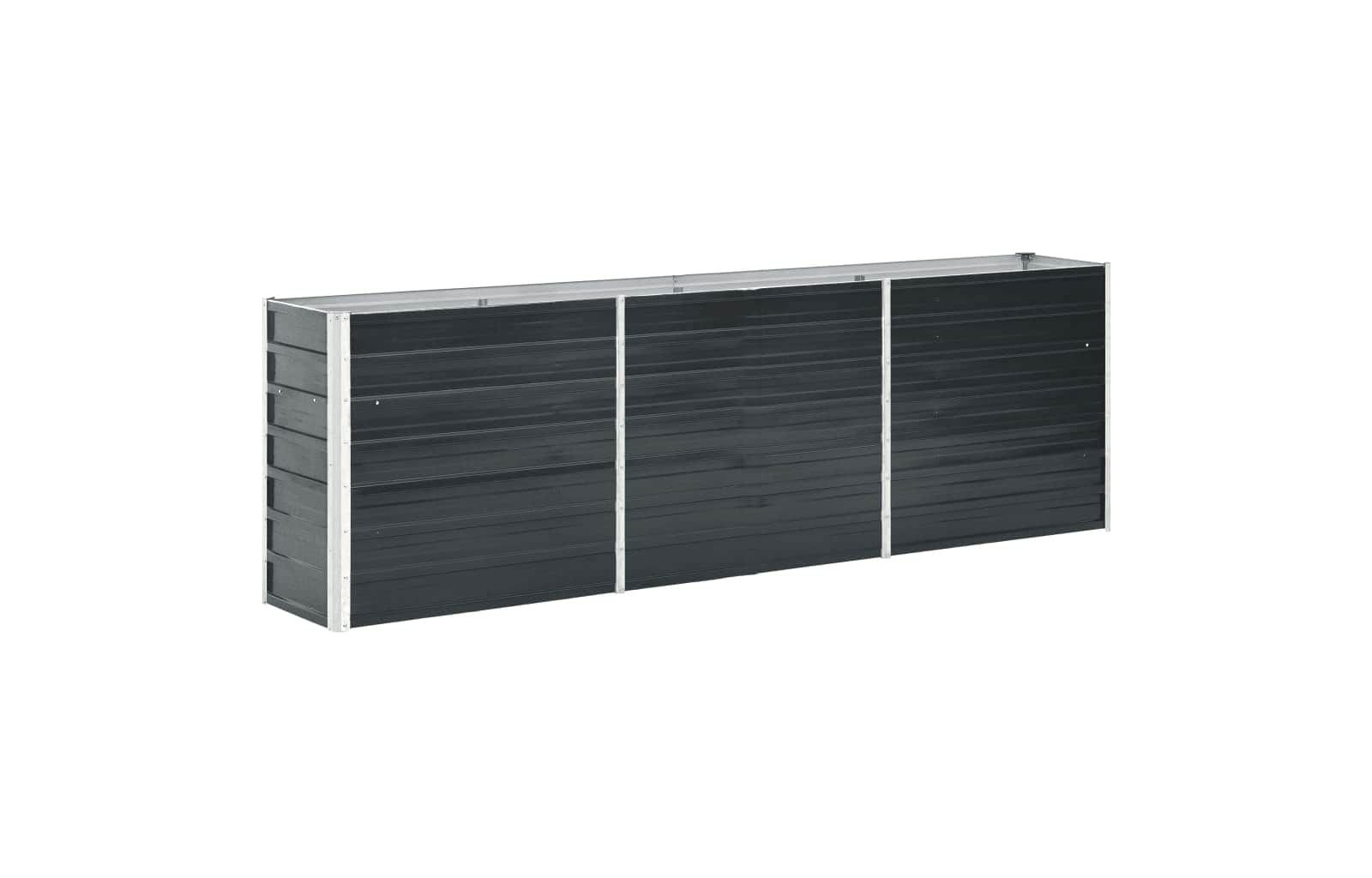 Высокая грядка vidaXL антрацит оцинкованная сталь 94.5 x 15.7 x 30.3 in
