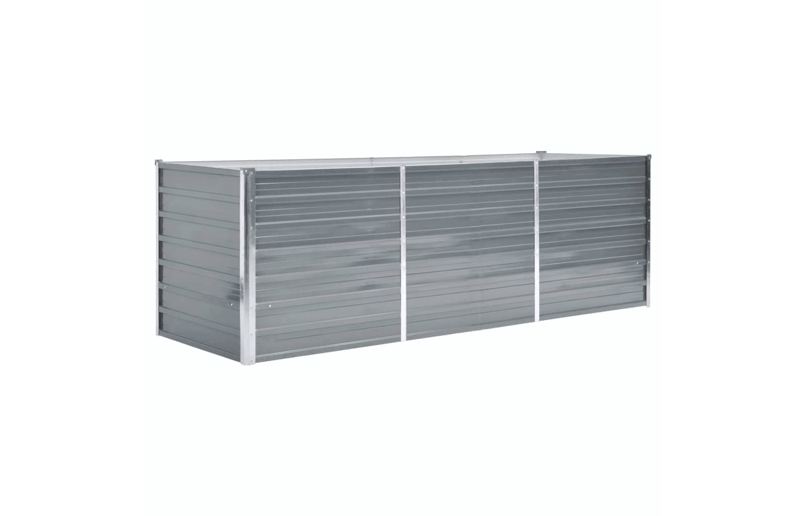 vidaXL 94.5x31.5x30.3 in Sturdy Galvanized Steel Garden Raised Bed