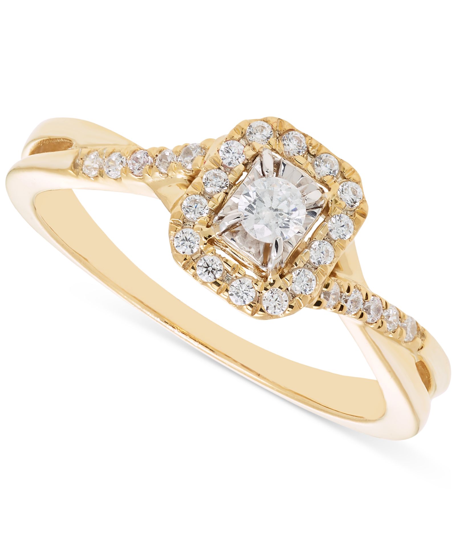 Помолвочное кольцо Diamond Halo Twist 1/4 ct. t.w., 14k Gold