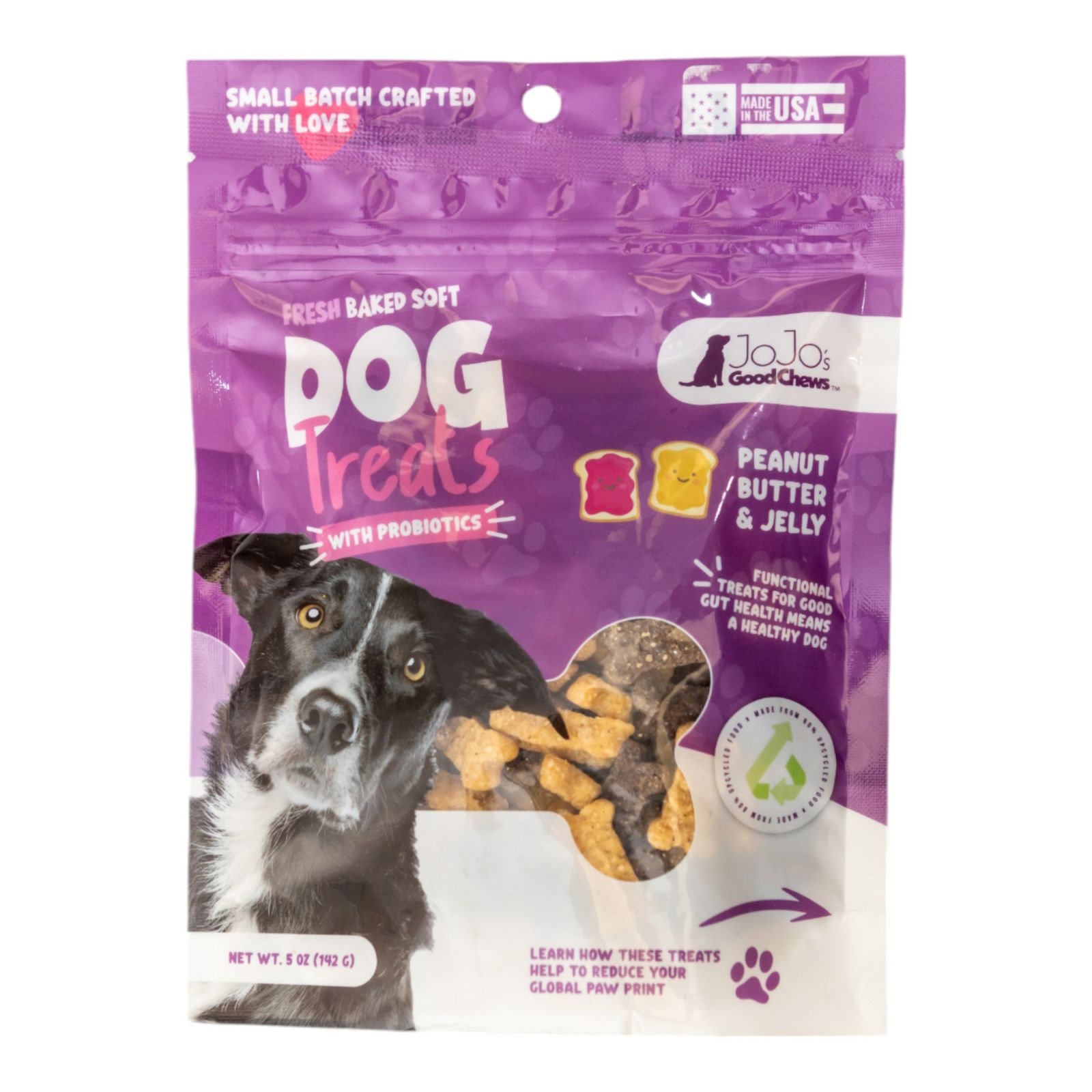 Лакомство для собак JoJo Good Chews Peanut Butter & Jelly Soft Chew – 5 oz/(2-Pack)
