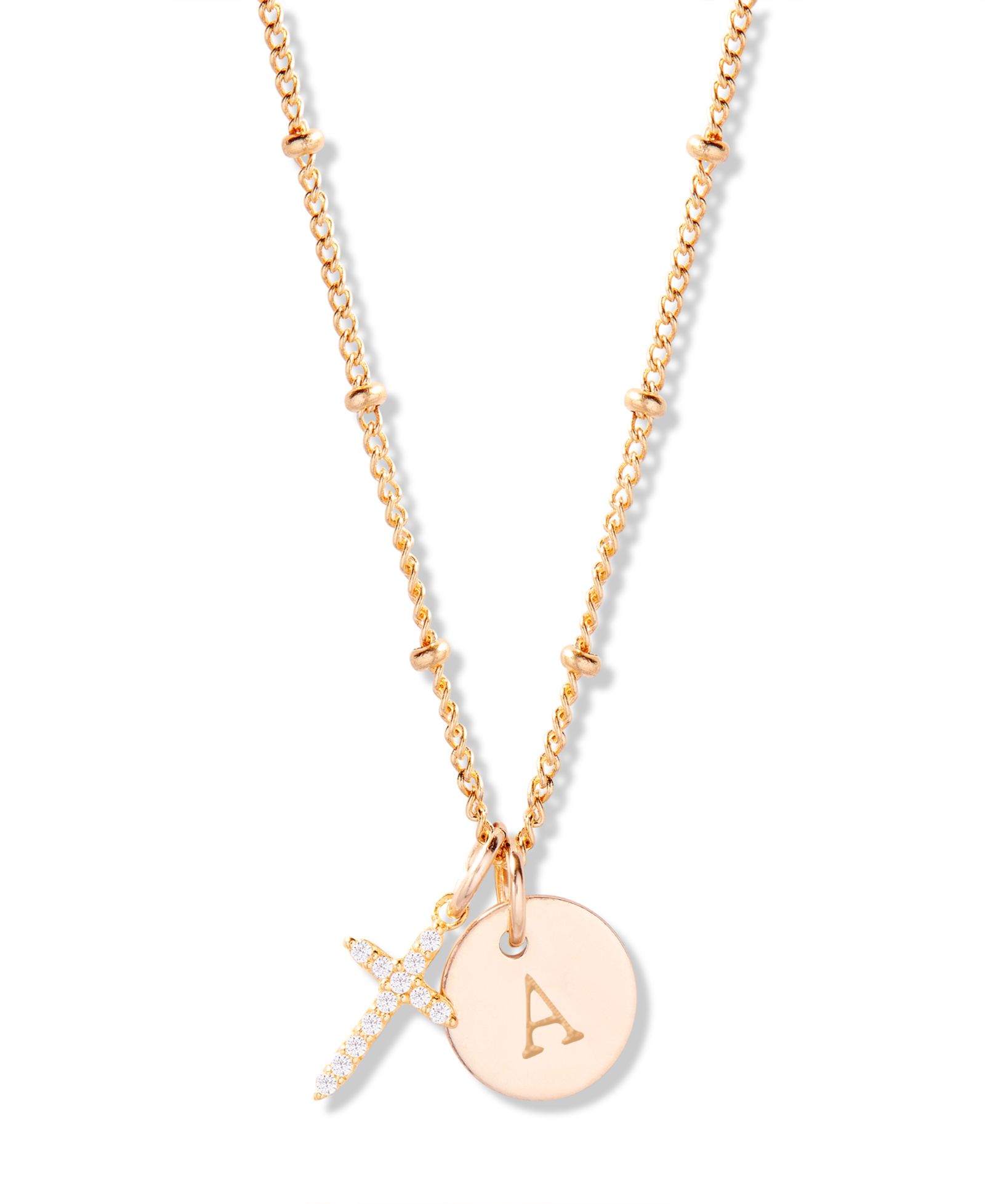 brook & york "14k Gold" кулон Josephine Initial Cross