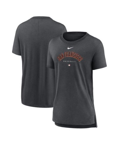 Женская футболка Nike Heather Charcoal San Francisco Giants Authentic Collection Early Work Tri-Blend