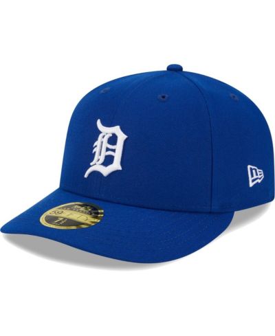 Мужская кепка New Era Royal Detroit Tigers White Logo Low Profile 59FIFTY Fitted