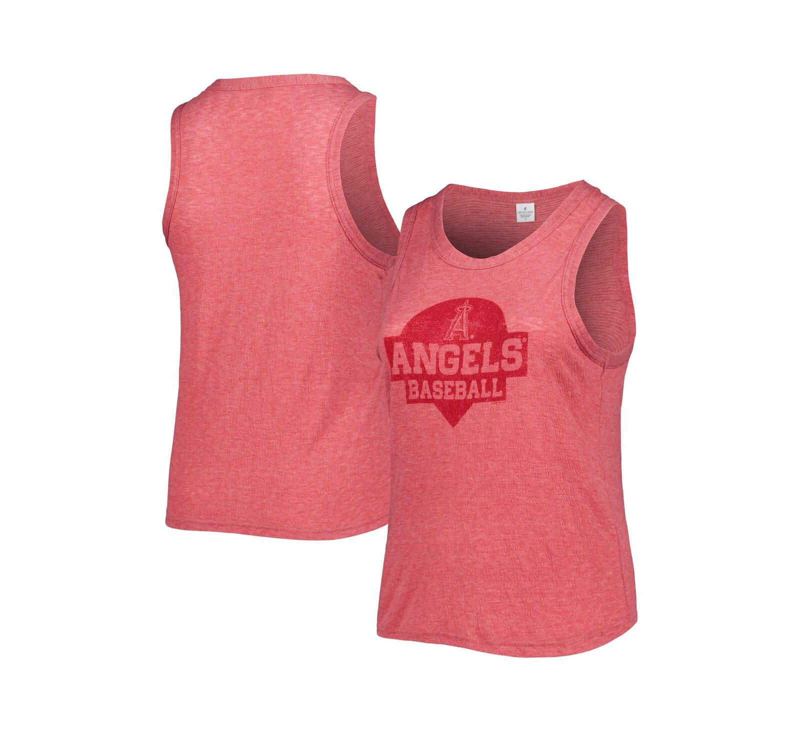 Майка Soft As A Grape Red Los Angeles Angels Plus Size High Neck Tank Top