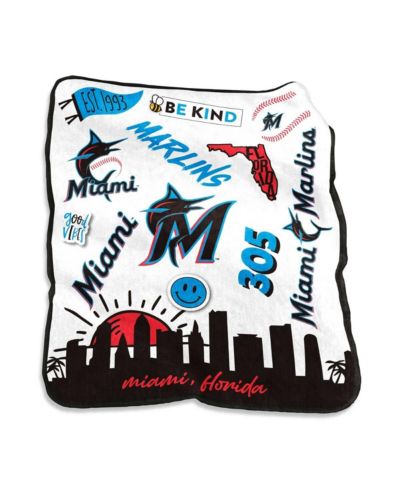 Плед Miami Marlins Native Raschel Plush, 50'' x 60''