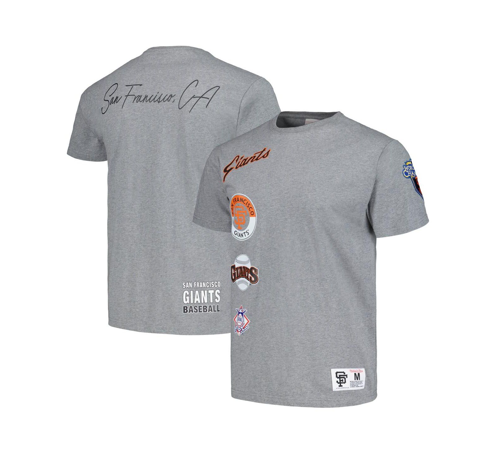 Мужская футболка Mitchell & Ness Heather Gray San Francisco Giants Cooperstown Collection City Collection