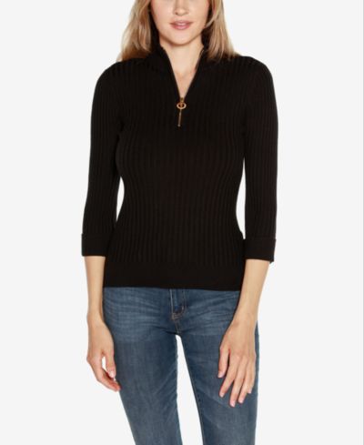 Женский трикотажный свитер Belldini Black Label с коротким молнией