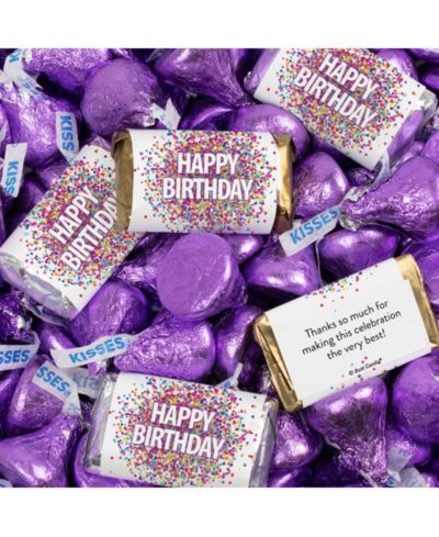Just Candy Birthday Candy Party Favors Hershey's Miniatures and Kisses, 124 Pieces