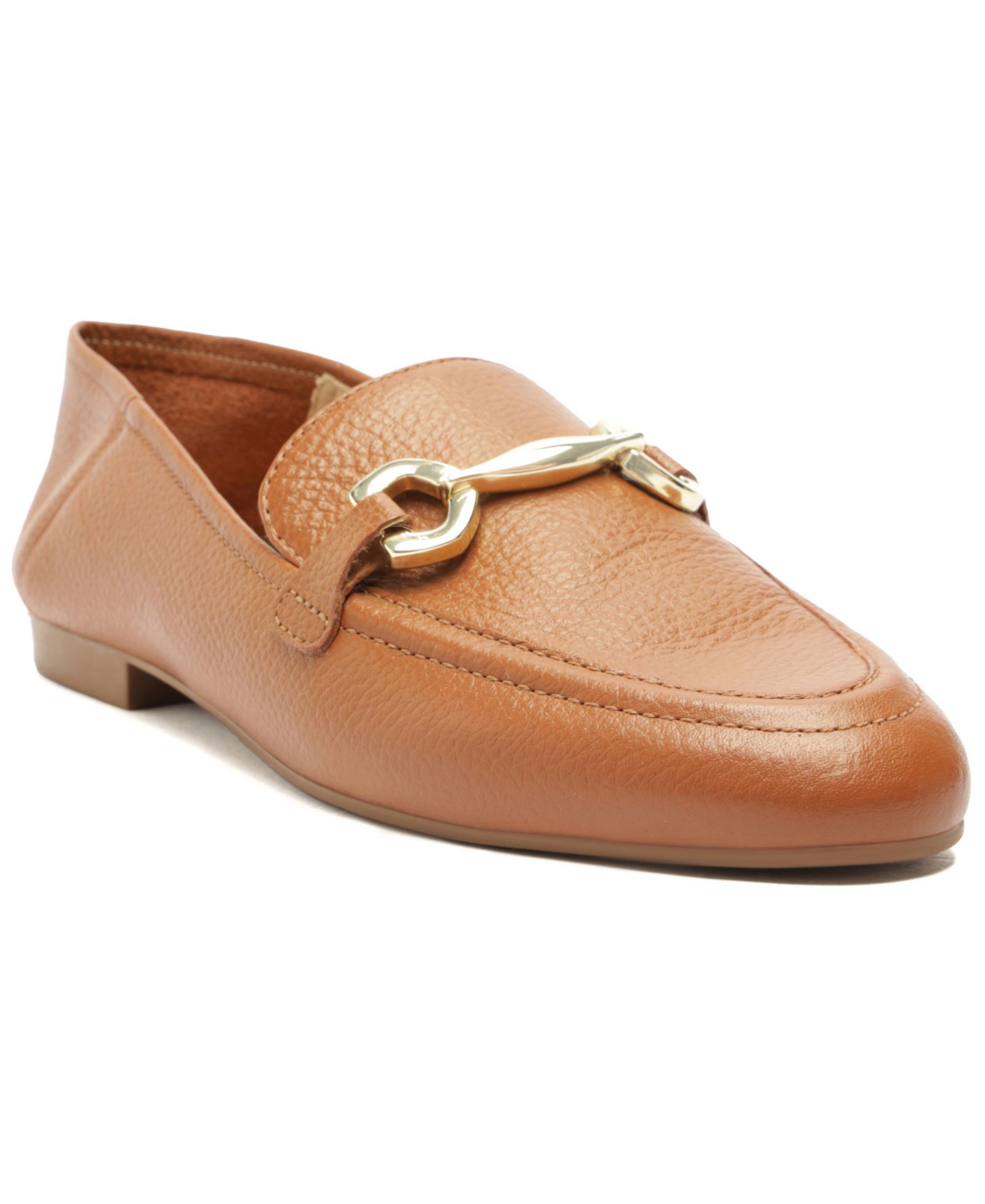 Arezzo Women's Emma Horse Bit Pebble Leather Classic Loafers