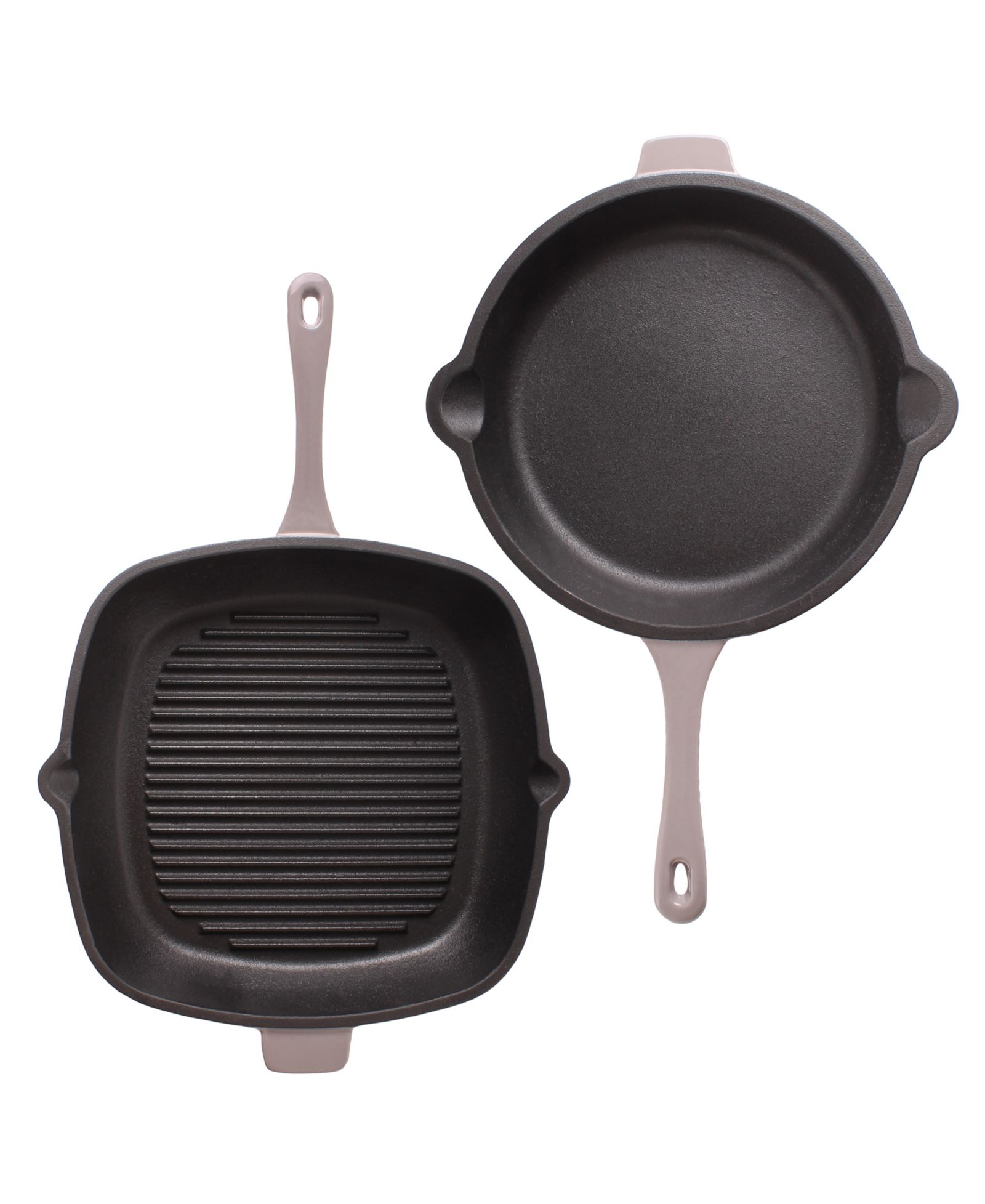 BergHOFF Neo 2pc Cast Iron 10" Fry Pan and 11" Grill Pan Cookware Set