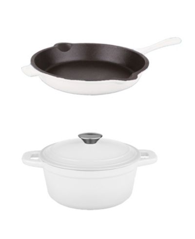 BergHOFF Neo 3pc Cast Iron Cookware Set, Fry Pan and Round Dutch Oven