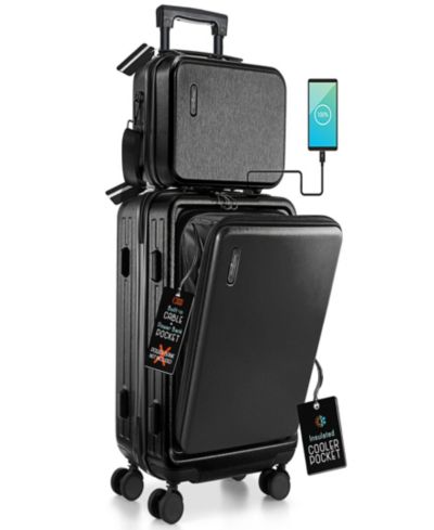 22" Hard Shell Lightweight Carry On Luggage Airline Approved with Smart Organization and Attachable Cosmetic Case
