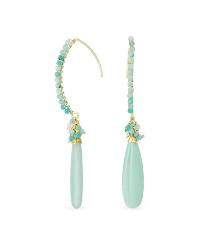 Коктейльные серьги Bling Jewelry с кристаллами и розовым кварцем