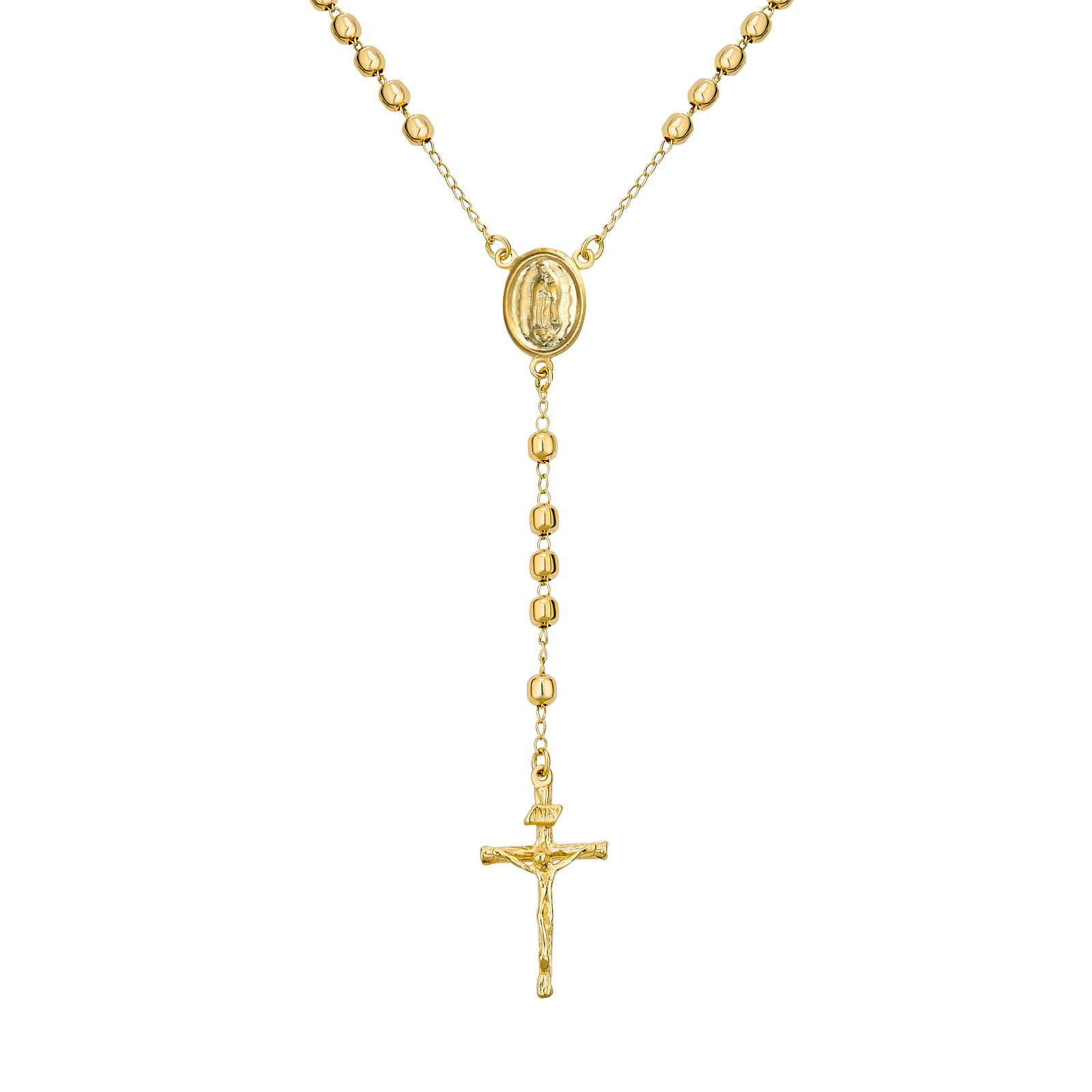 Bling Jewelry Gold Virgin Mary Rosary Necklace