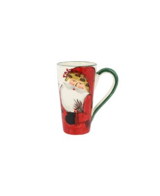 VIETRI Old St. Nick Dinnerware Latte Mug With Bird Nest