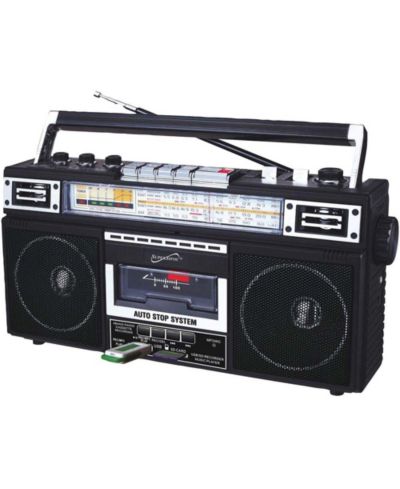 Supersonic Retro 4-Band Radio and Cassette Player с Bluetooth - Black