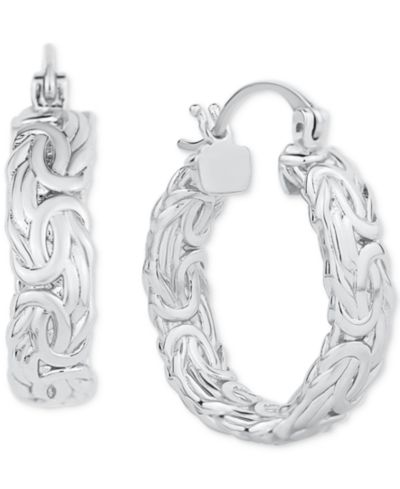 And Now This Byzantine Texture Small Hoop Earrings, 0.98"