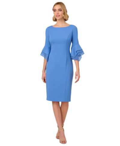 Adrianna Papell Women's Tiered-Cuff 3/4-Sleeve Sheath Dress