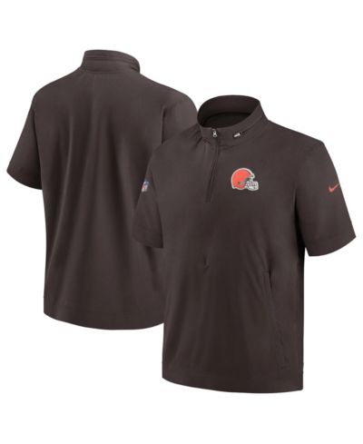 Nike Мужское худи с молнией на четверть Cleveland Browns Sideline Coach, коричневое