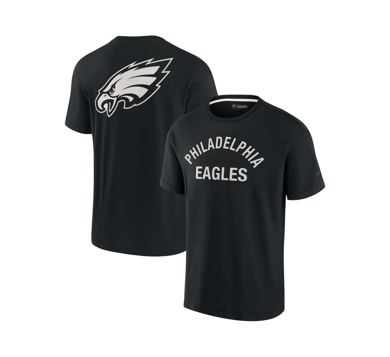 Men's and Women's Fanatics Signature Black Philadelphia Eagles Super Soft Short Sleeve T-shirt