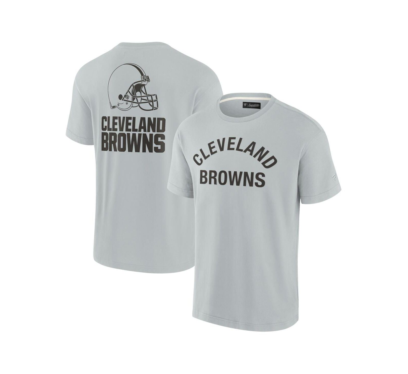 Мужская и женская футболка Fanatics Signature Cleveland Browns Super Soft с коротким рукавом, серая